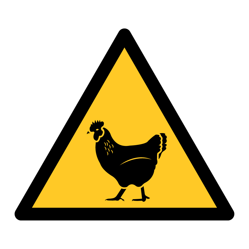 Advertencia aves de corral