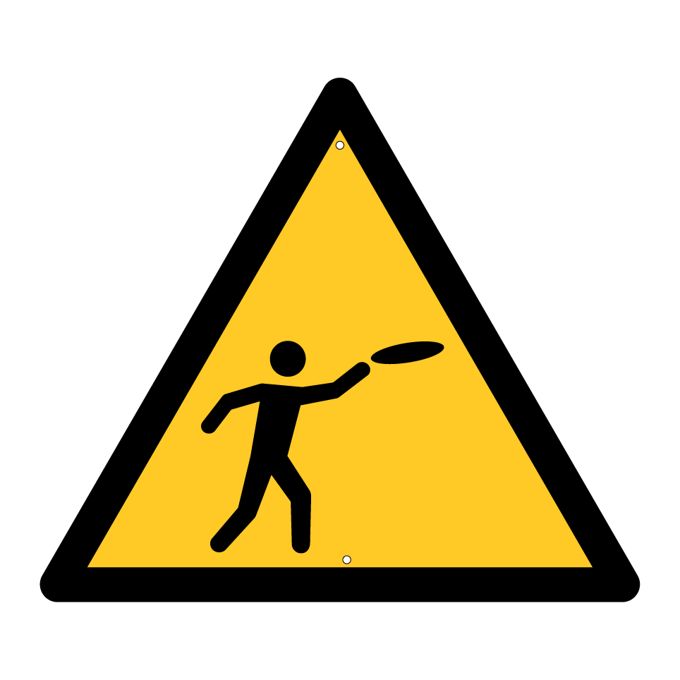 Advertencia objetos voladores (frisbee)