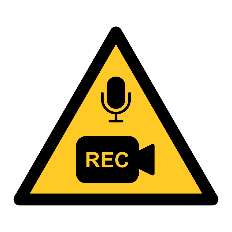 Advertencia grabación de audio y video en curso