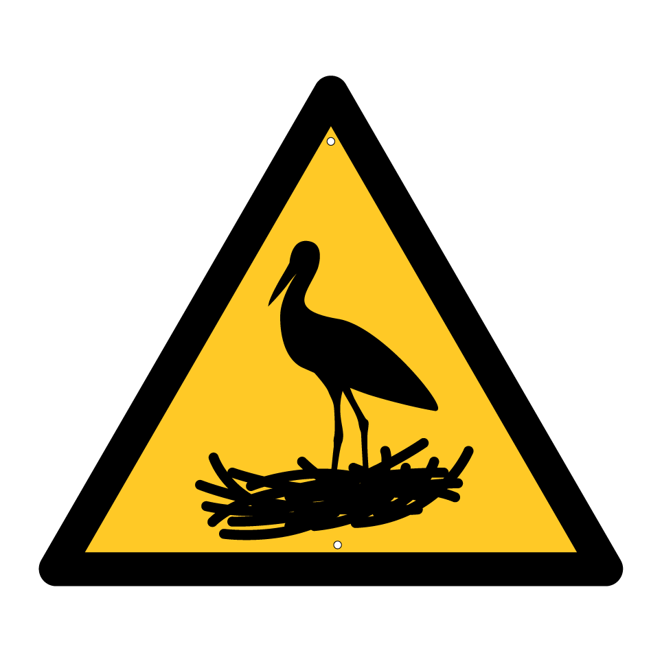 Aves nidificantes, precaución