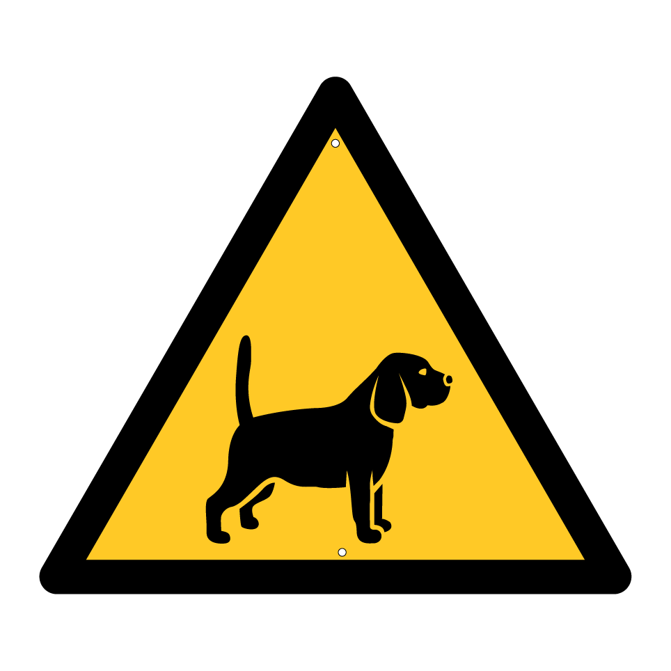 Perro de guardia en el área