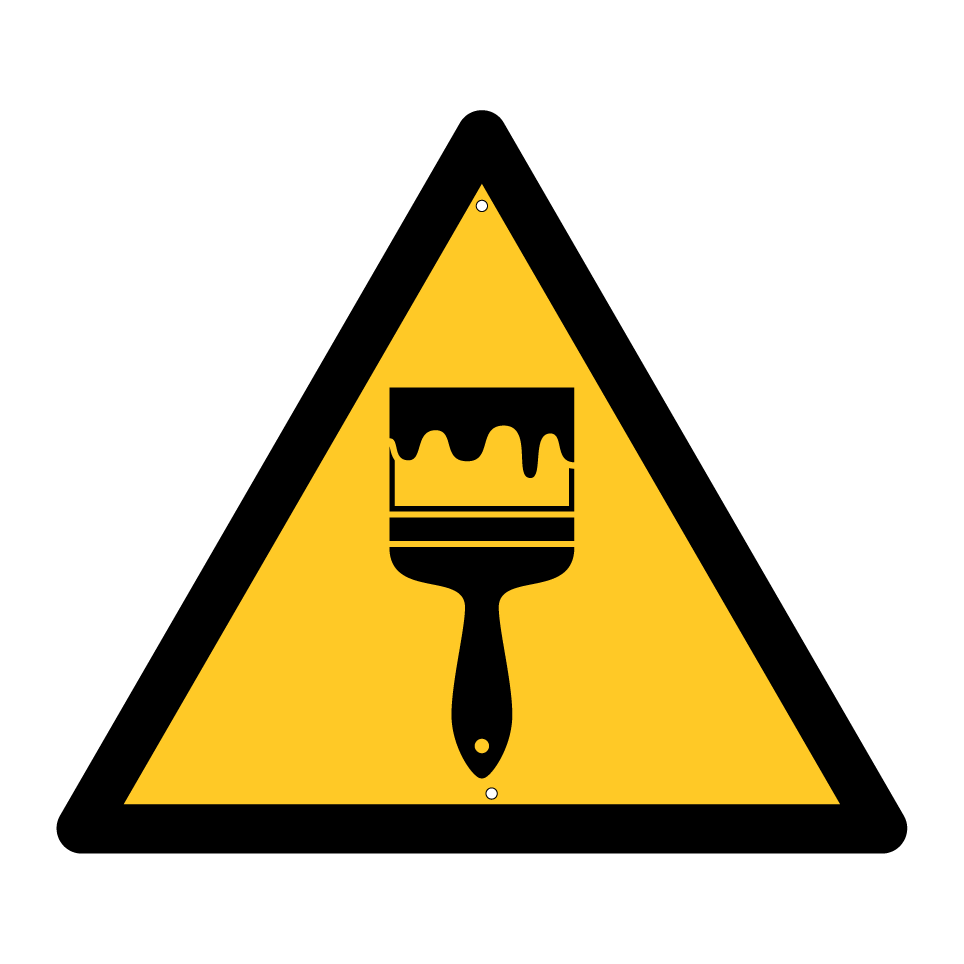 Advertencia pintura fresca (brocha)