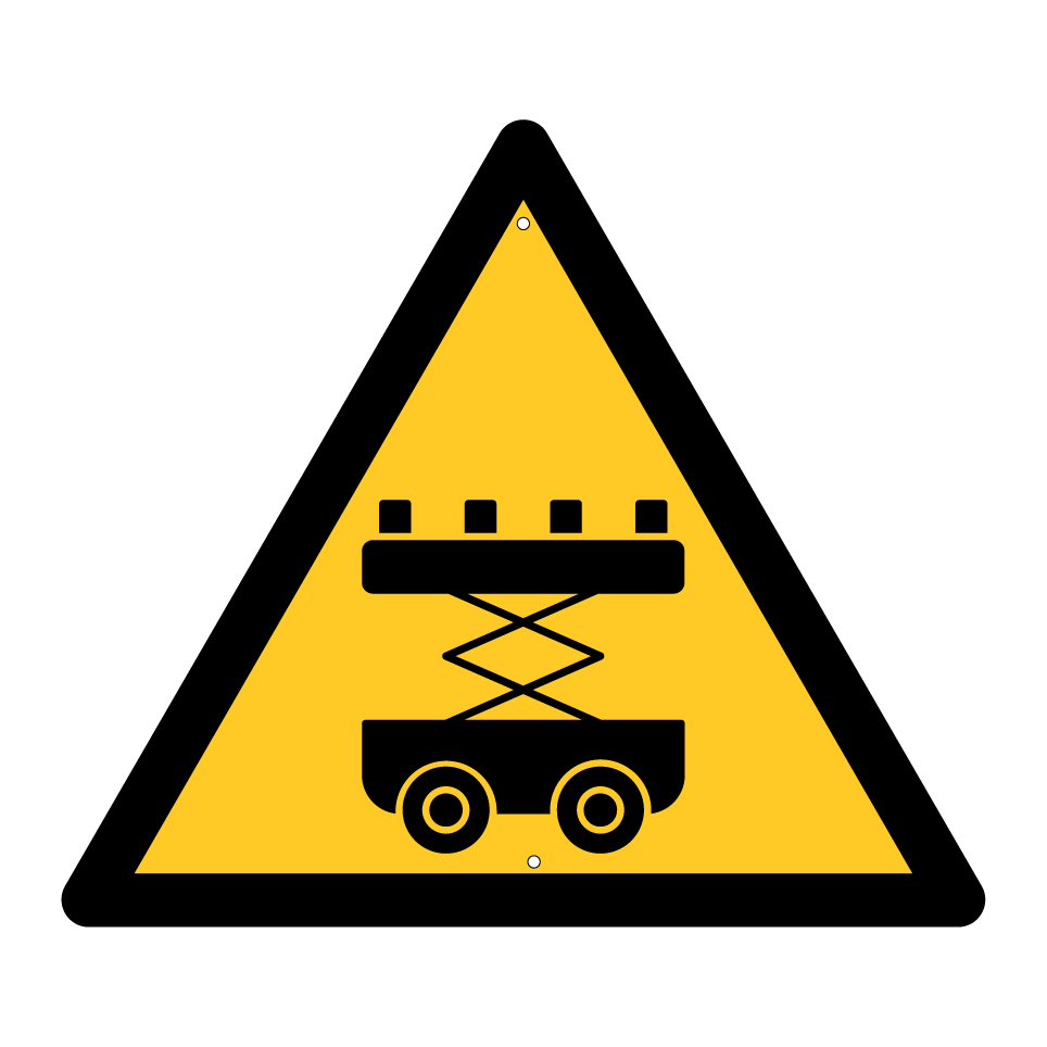 Elevador de tijera de advertencia