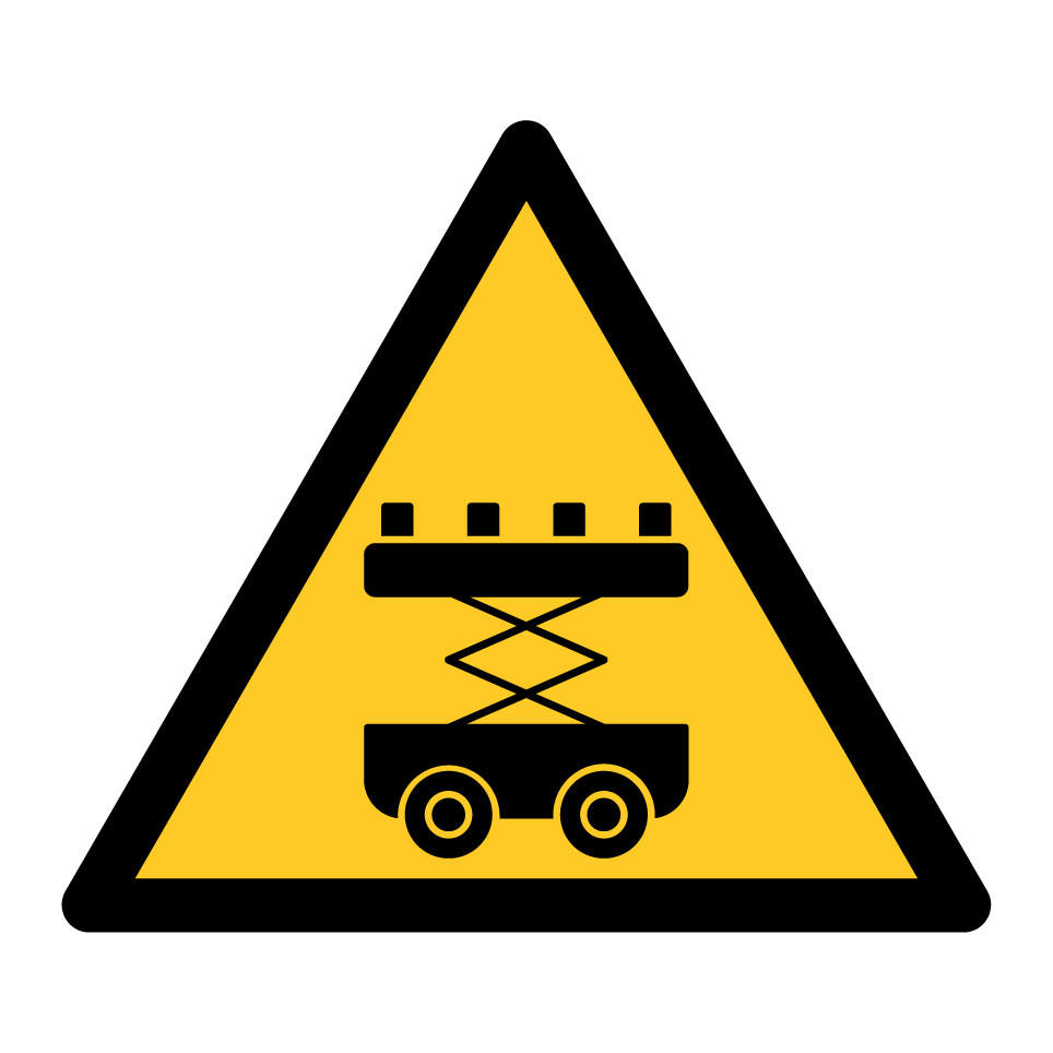 Elevador de tijera de advertencia