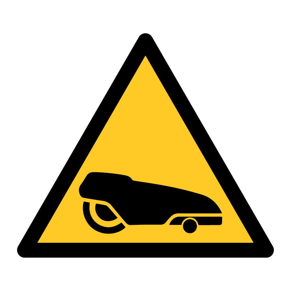 Advertencia cortacésped robótico