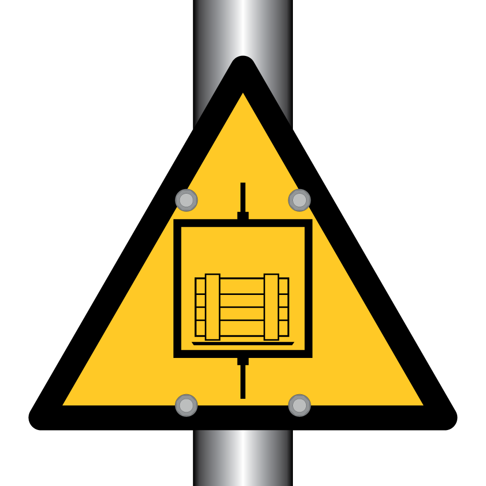 Ascensor de carga de advertencia