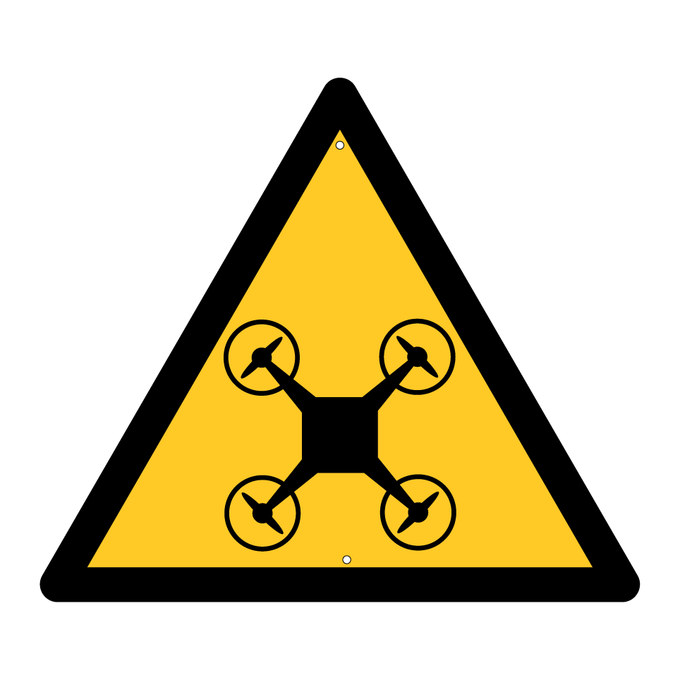 Actividad de drones de advertencia