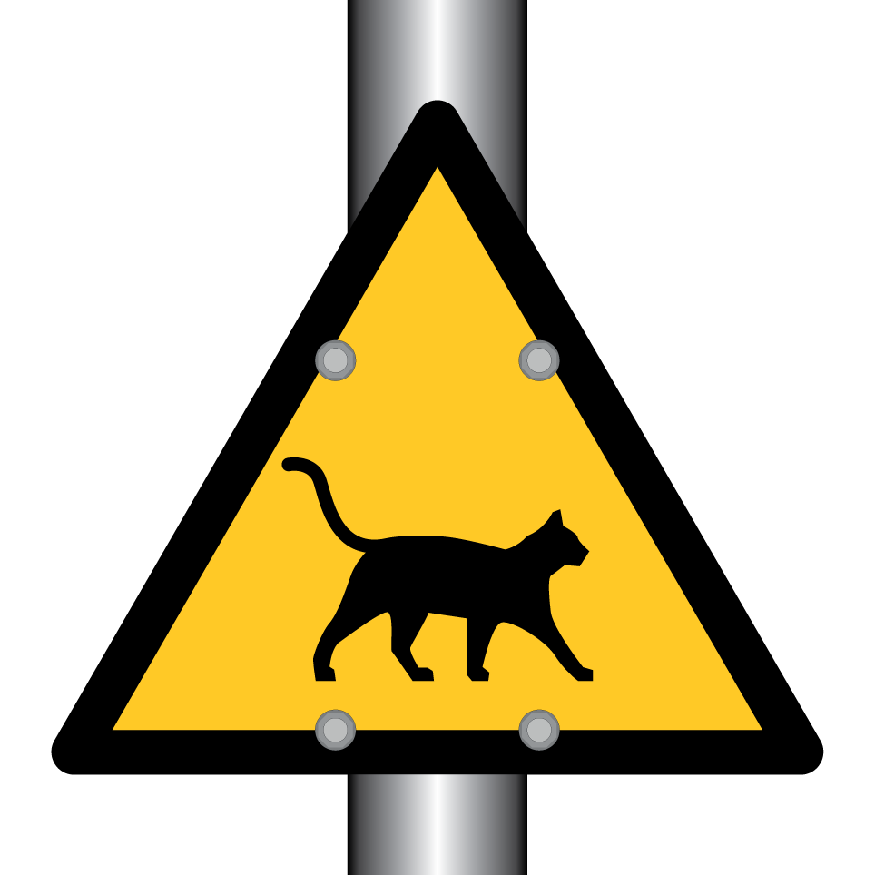 Advertencia cruce de gatos