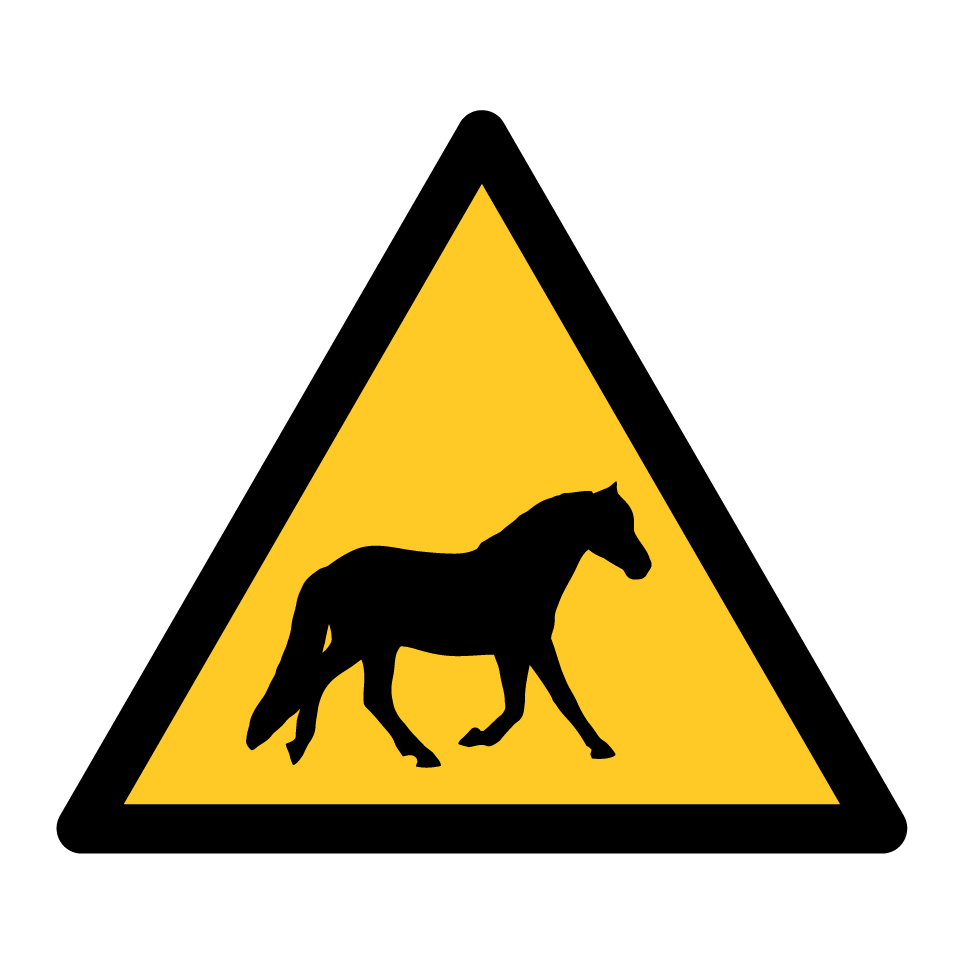 Advertencia cruce de caballos