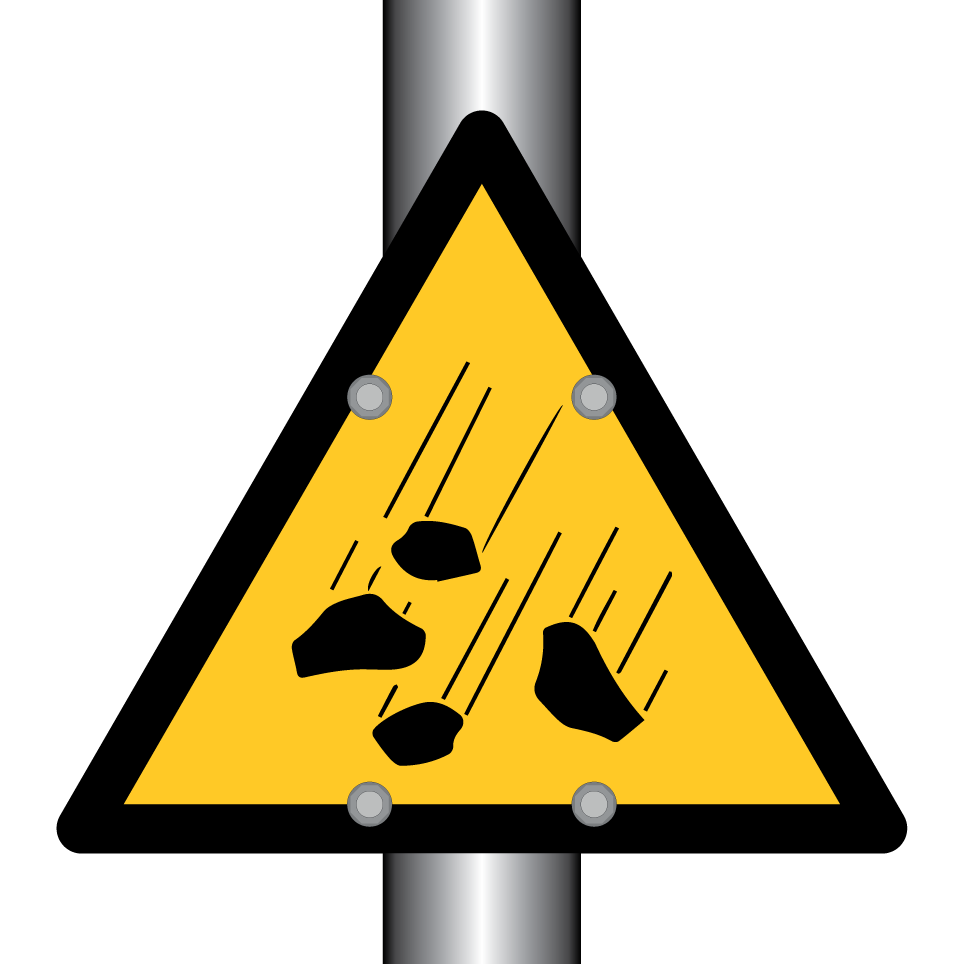 Advertencia caída de rocas