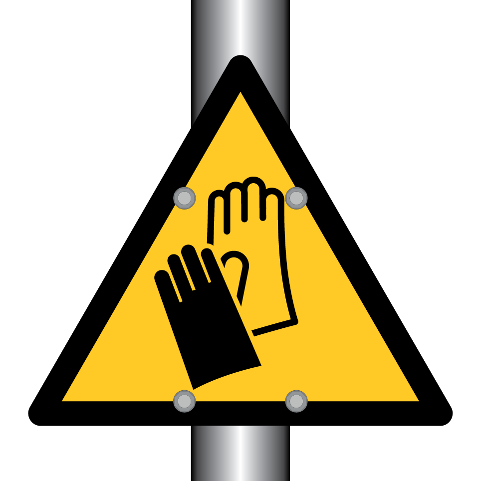 Advertencia use guantes de protección