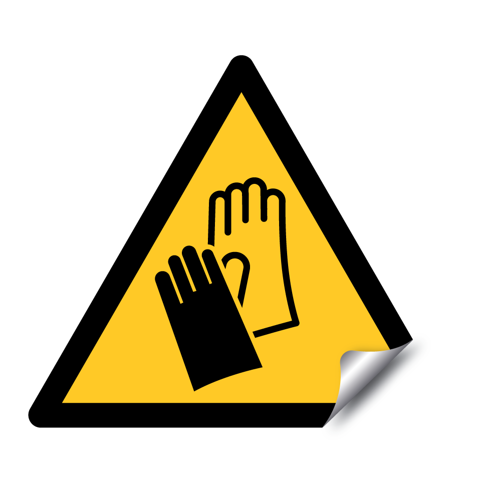 Advertencia use guantes de protección