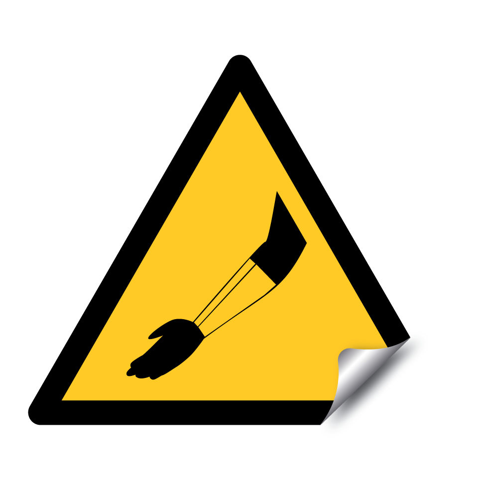 Se requiere antebrazo protector de advertencia