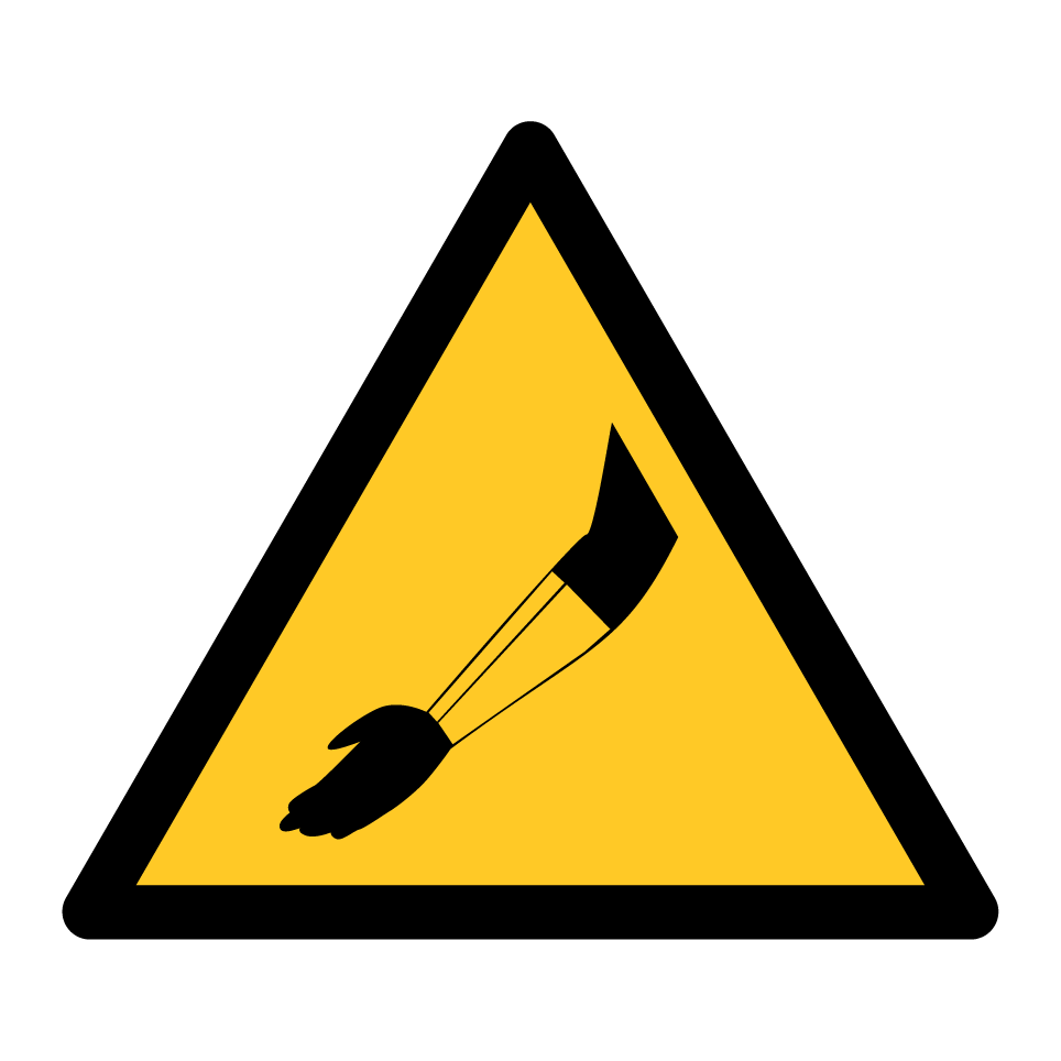 Se requiere antebrazo protector de advertencia