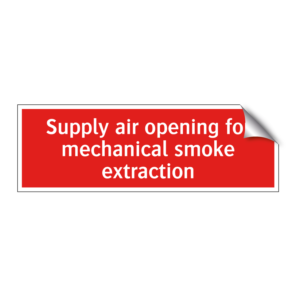 Supply air opening for mechanical smoke extraction