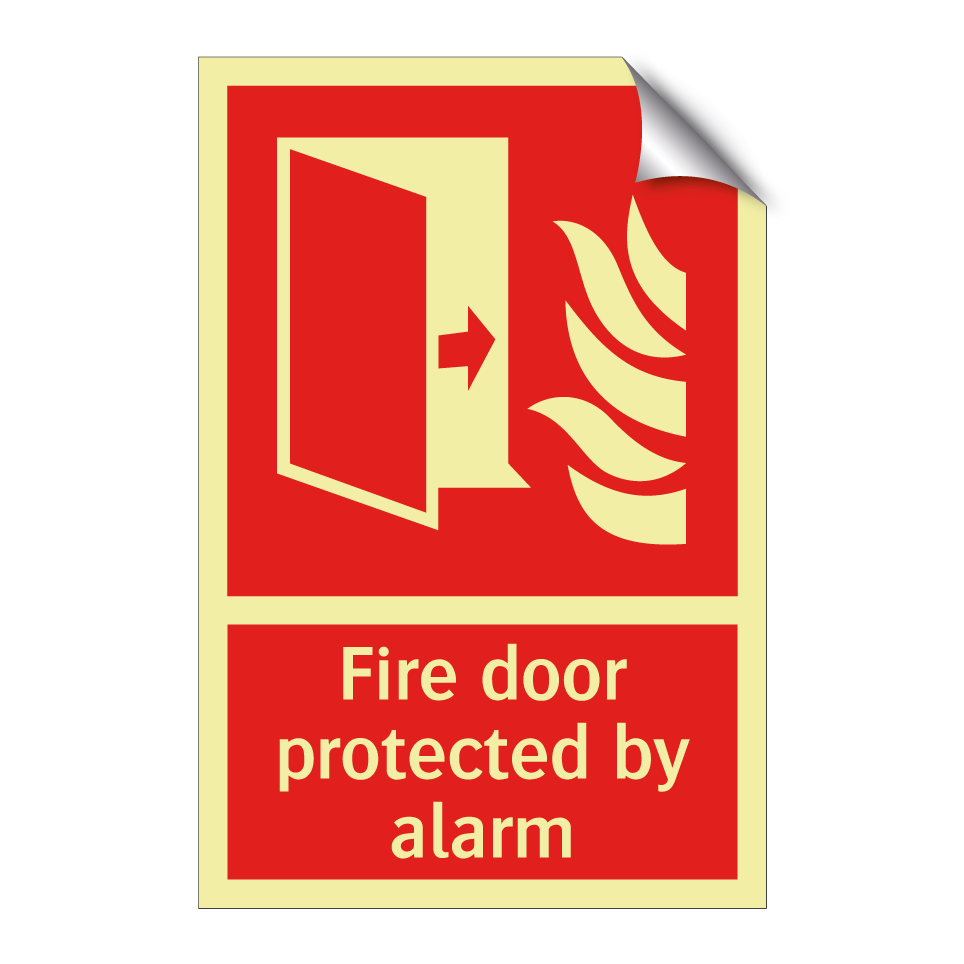 Fire door protected by alarm