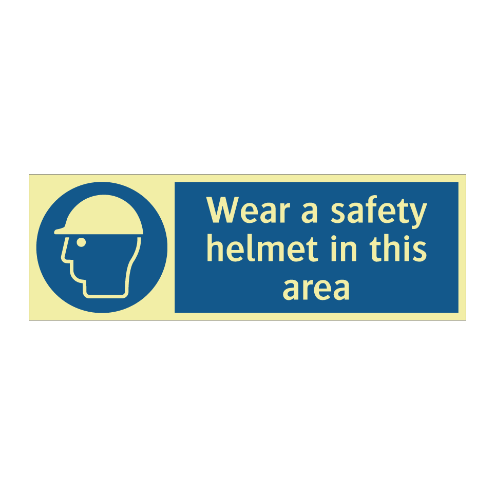 Wear a safety helmet in this area