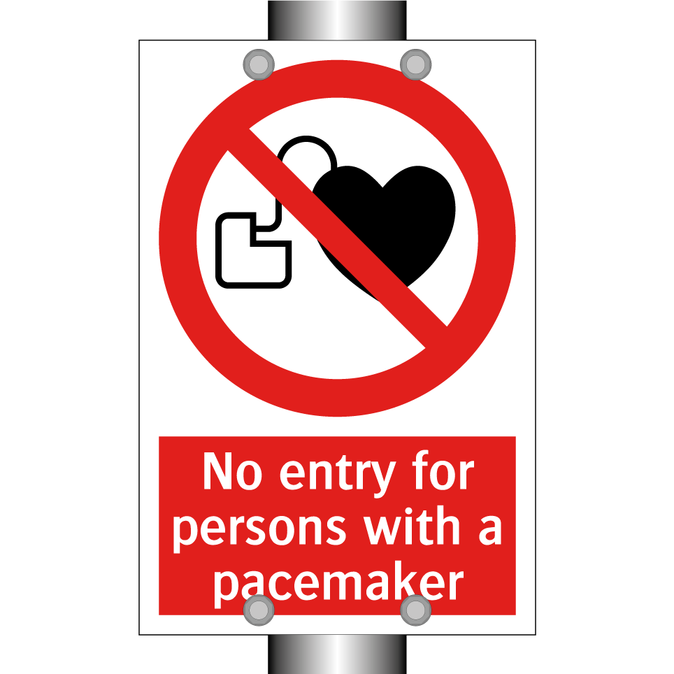 No entry for persons with a pacemaker