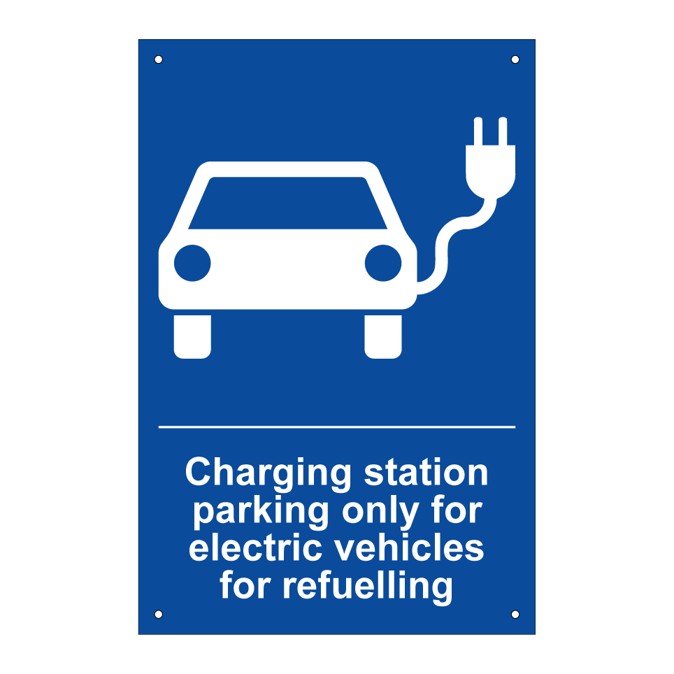 Charging station parking only for electric vehicles for refuelling