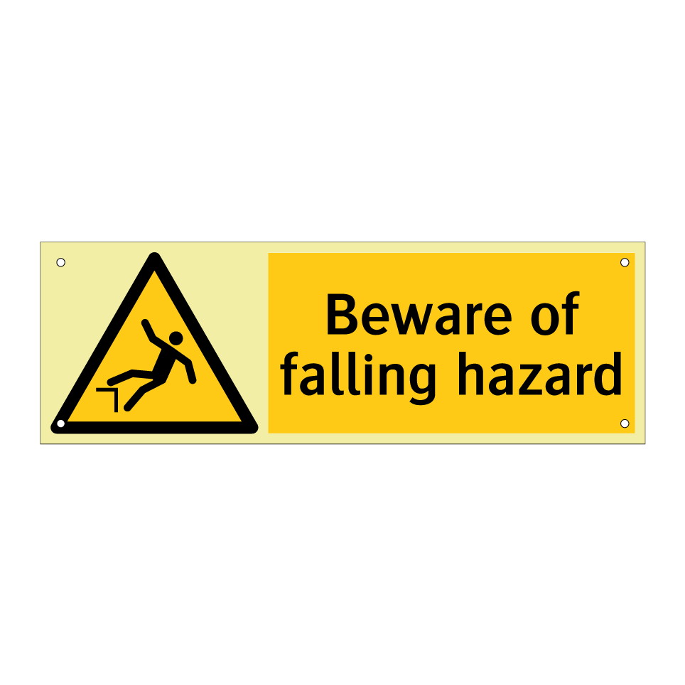 Beware of falling hazard