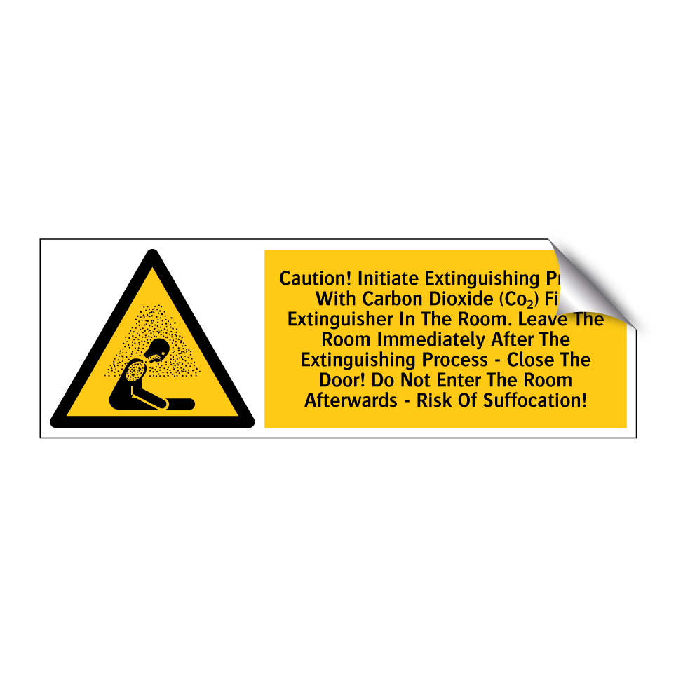 Caution! Initiate Extinguishing Process With Carbon Dioxide (Co₂) Fire Extinguisher In The Room. Leave The Room Immediately After The Extinguishing Process - Close The Door! Do Not Enter The Room Afterwards - Risk Of Suffocation!