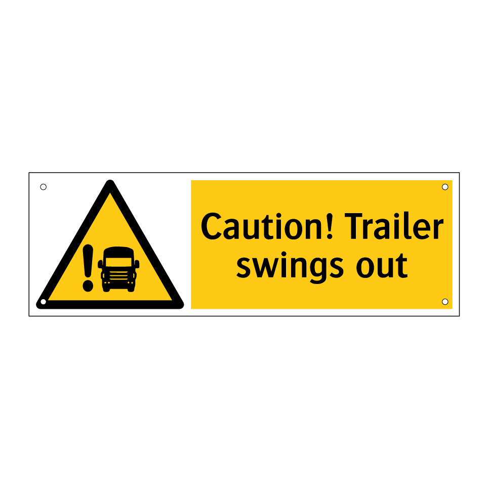 Caution! Trailer swings out