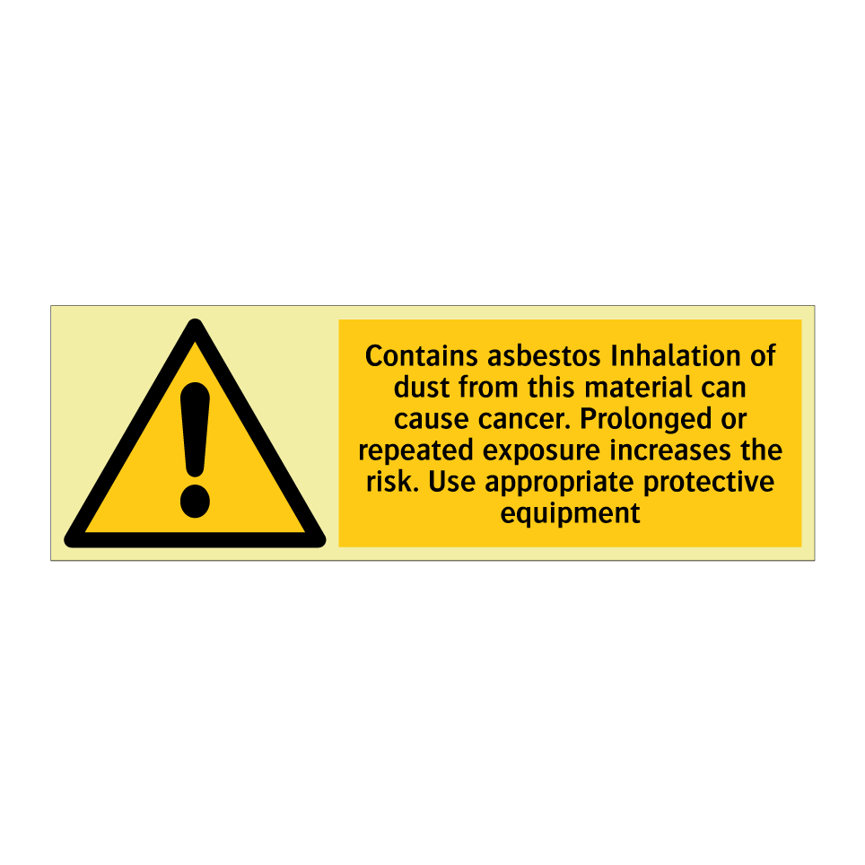 Contains asbestos Inhalation of dust from this material can cause cancer. Prolonged or repeated exposure increases the risk. Use appropriate protective equipment