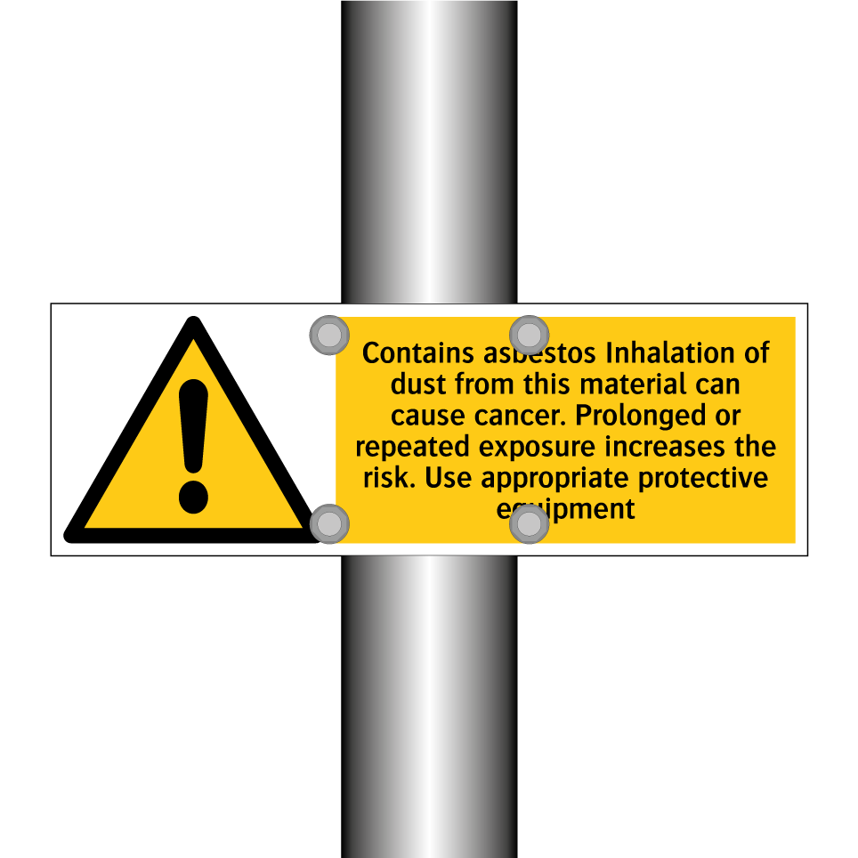 Contains asbestos Inhalation of dust from this material can cause cancer. Prolonged or repeated exposure increases the risk. Use appropriate protective equipment