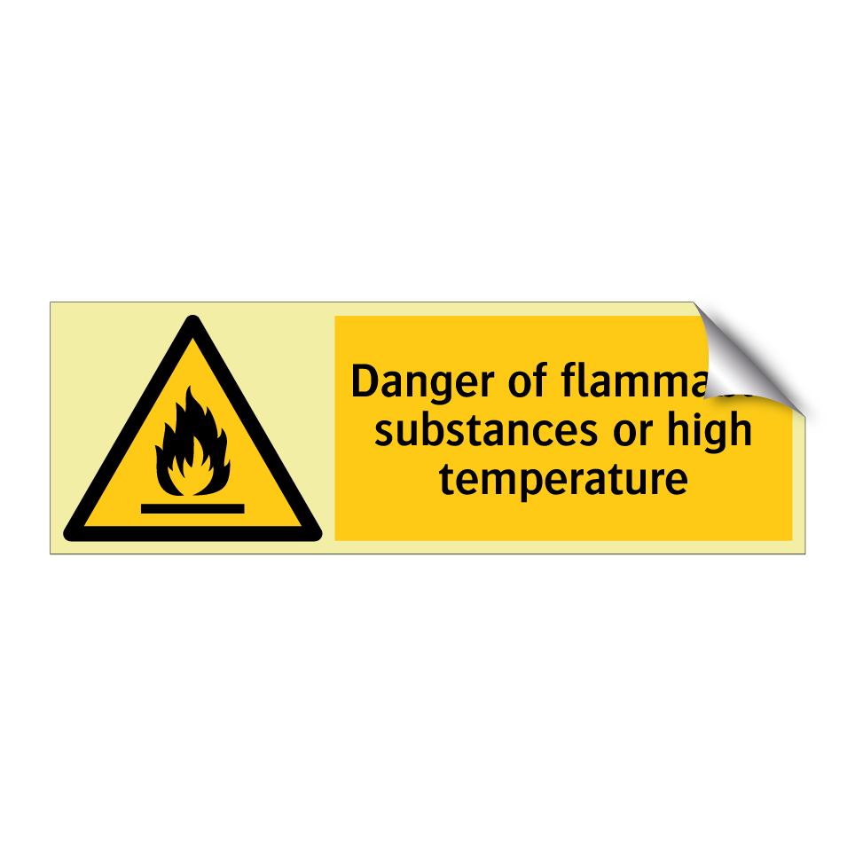Danger of flammable substances or high temperature