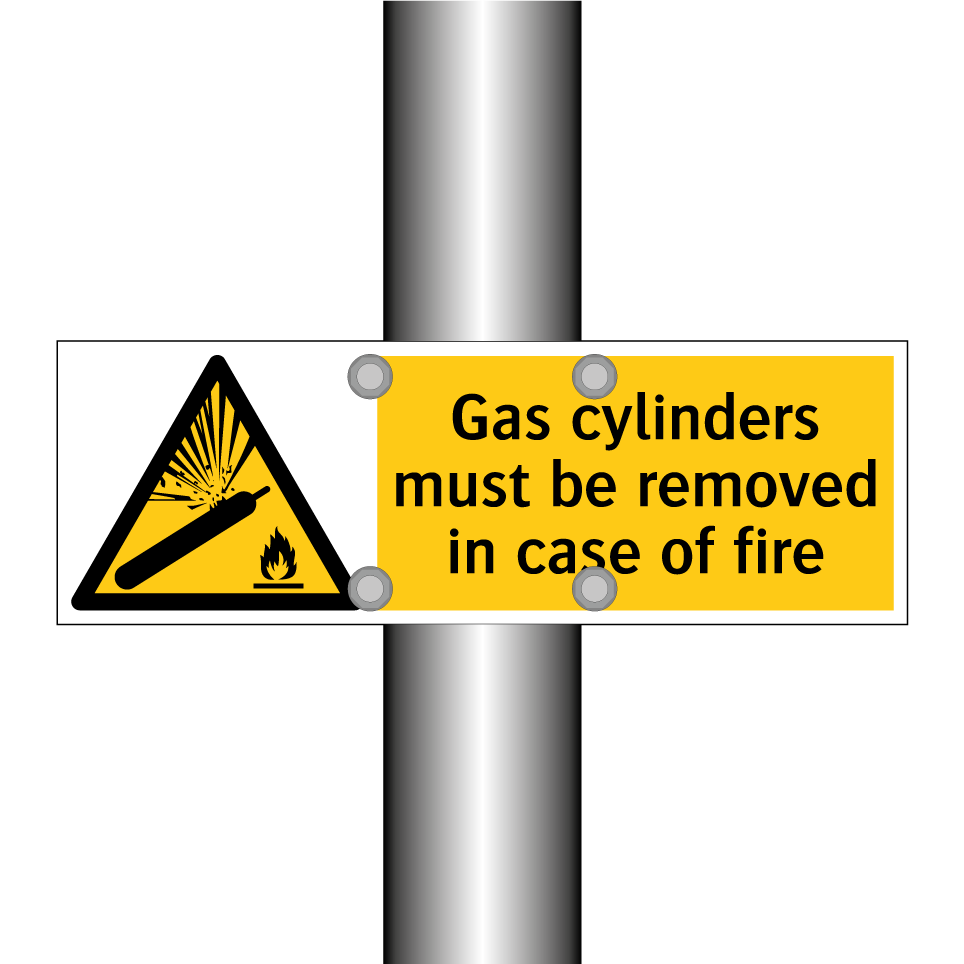 Gas cylinders must be removed in case of fire
