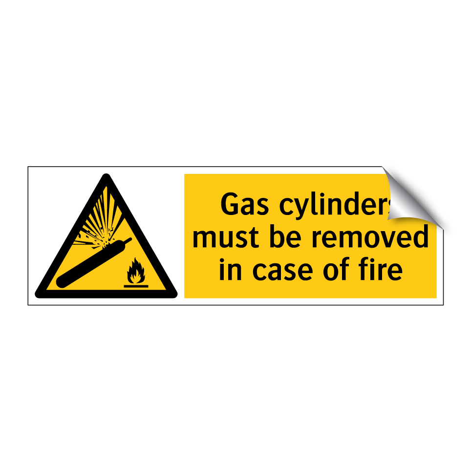 Gas cylinders must be removed in case of fire