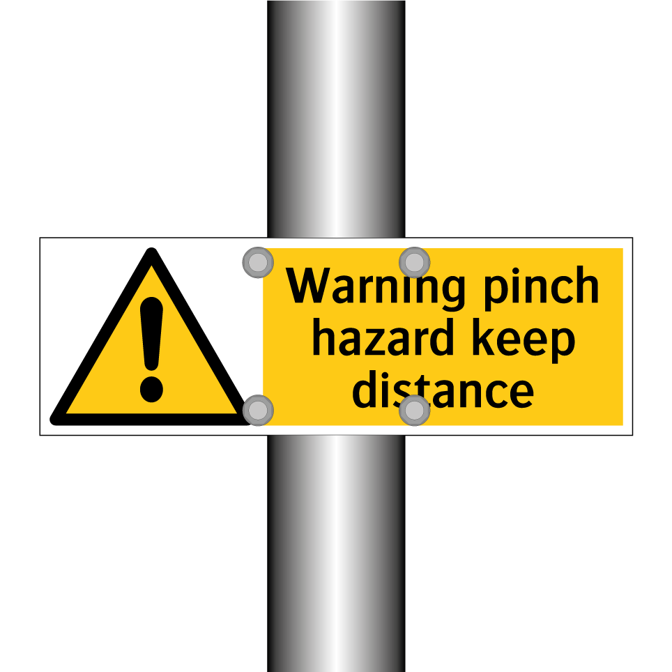 Warning pinch hazard keep distance