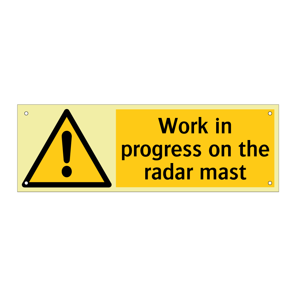 Work in progress on the radar mast