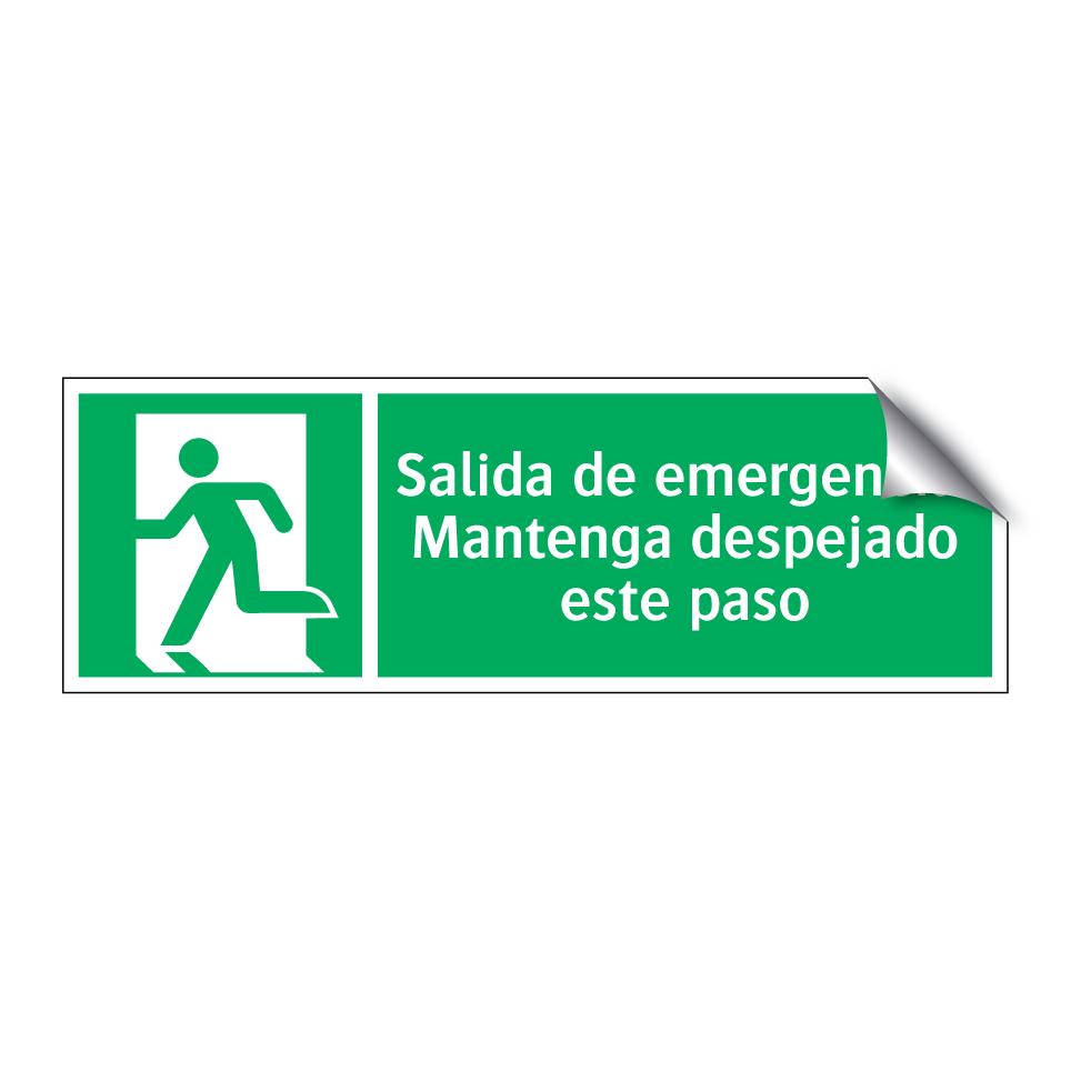 Salida de emergencia. Mantenga despejado este paso