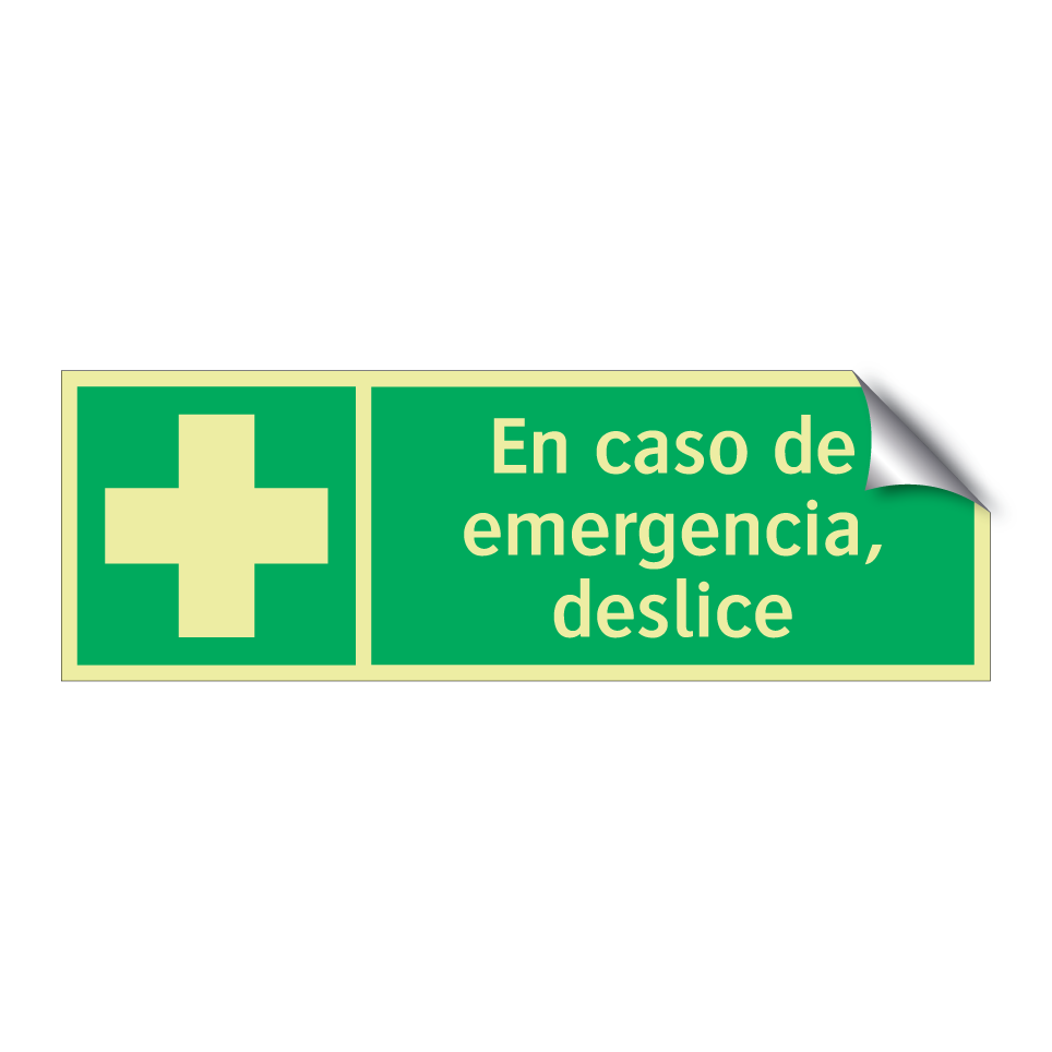 En caso de emergencia, deslice