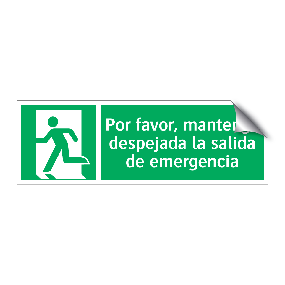 Por favor, mantenga despejada la salida de emergencia