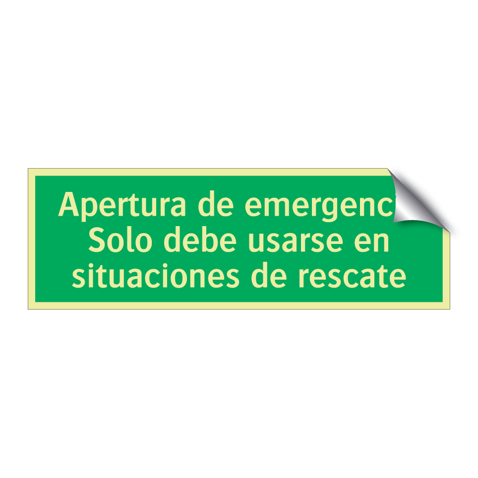 Apertura de emergencia Solo debe usarse en situaciones de rescate