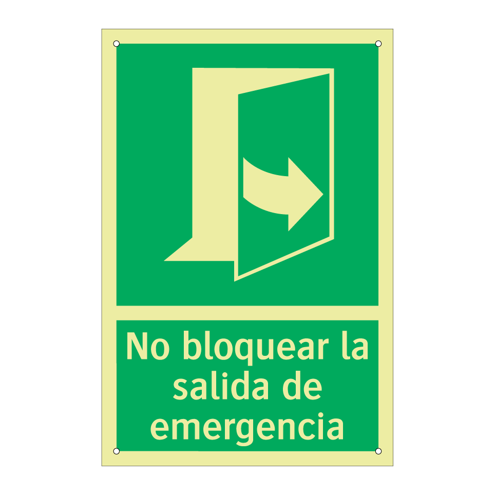 No bloquear la salida de emergencia