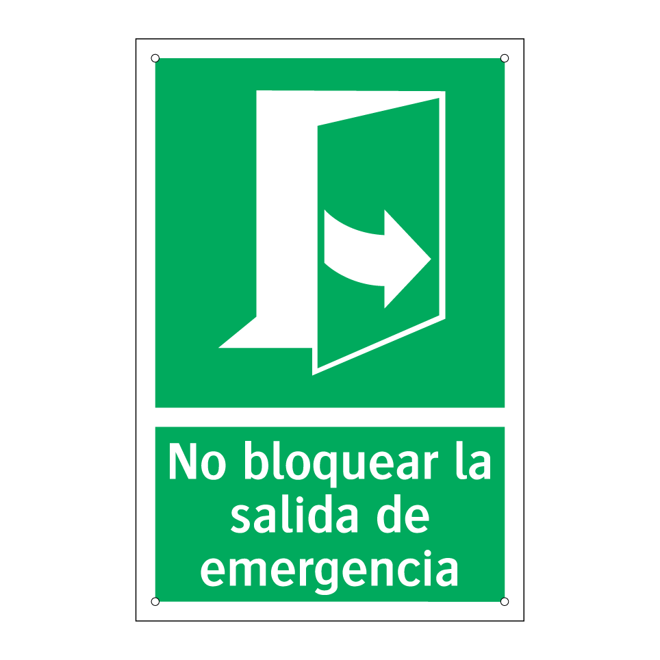 No bloquear la salida de emergencia