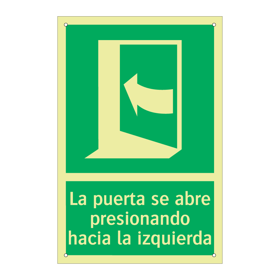 La puerta se abre presionando hacia la izquierda