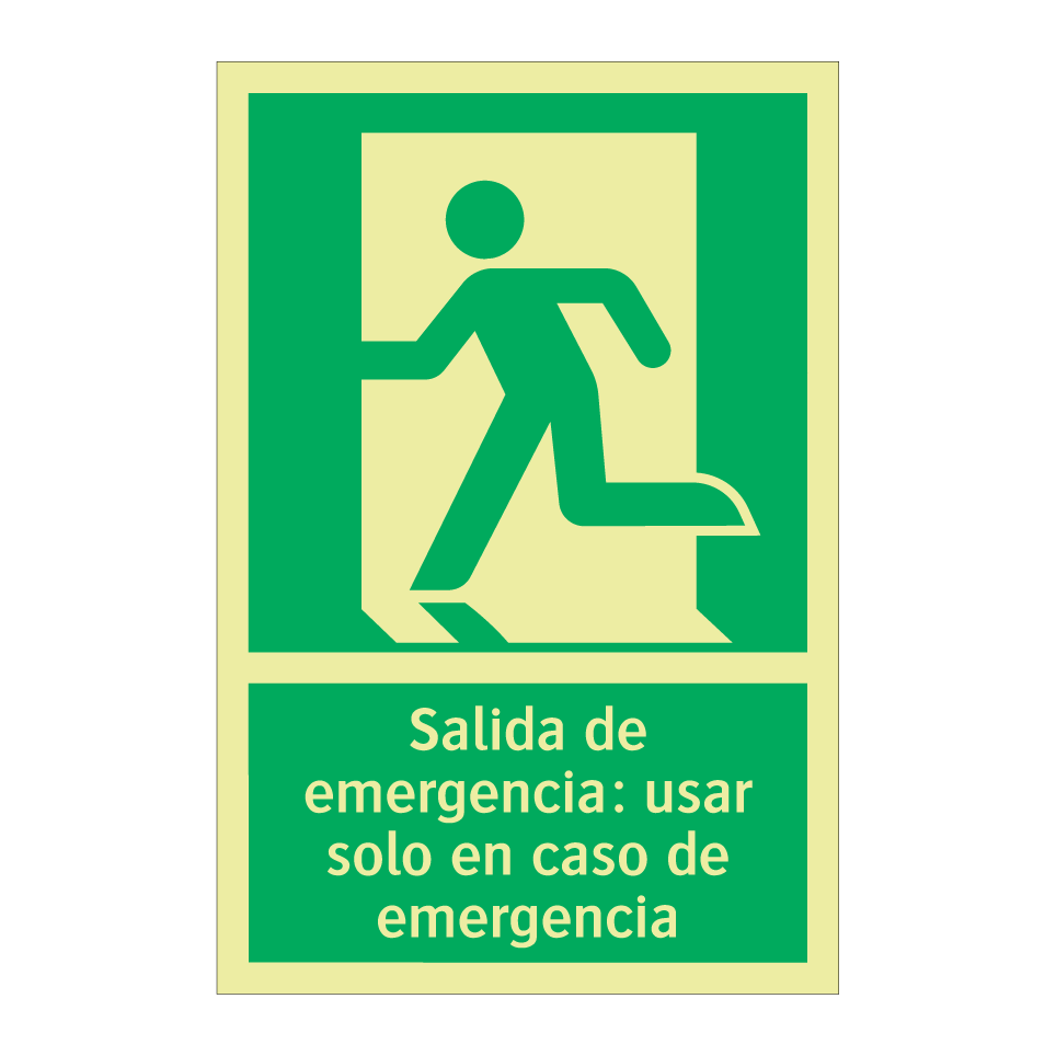 Salida de emergencia: usar solo en caso de emergencia