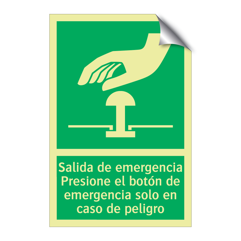 Salida de emergencia Presione el botón de emergencia solo en caso de peligro