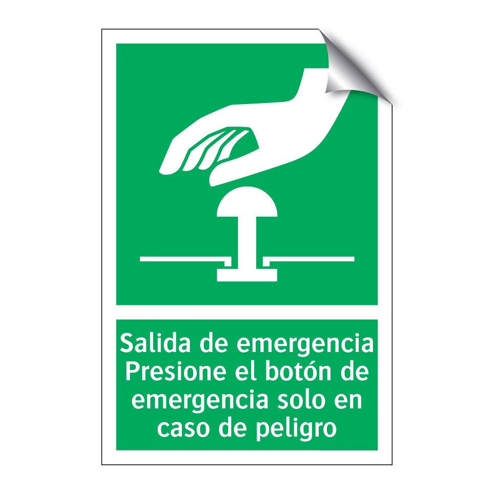 Salida de emergencia Presione el botón de emergencia solo en caso de peligro