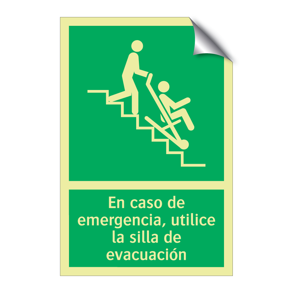 En caso de emergencia, utilice la silla de evacuación