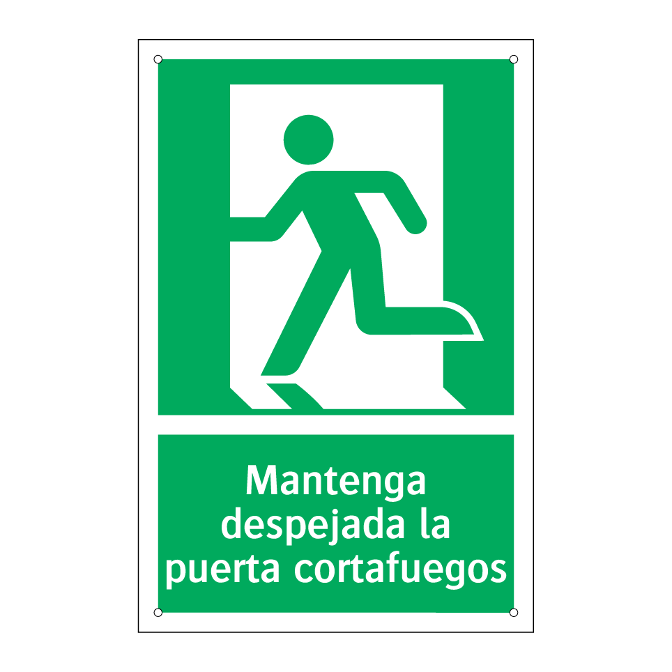 Mantenga despejada la puerta cortafuegos