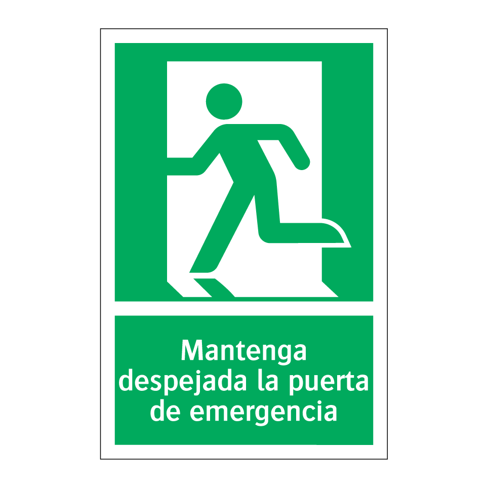 Mantenga despejada la puerta de emergencia