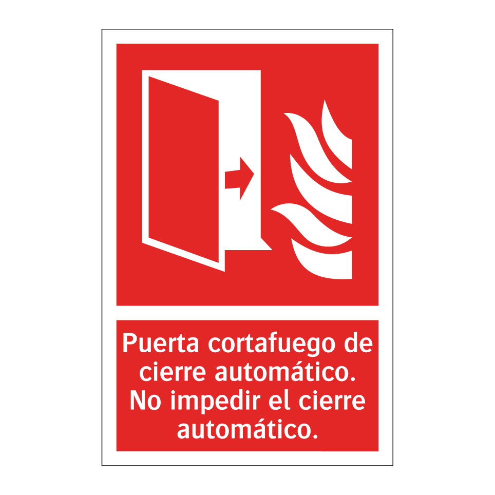 Puerta cortafuego de cierre automático. No impedir el cierre automático.