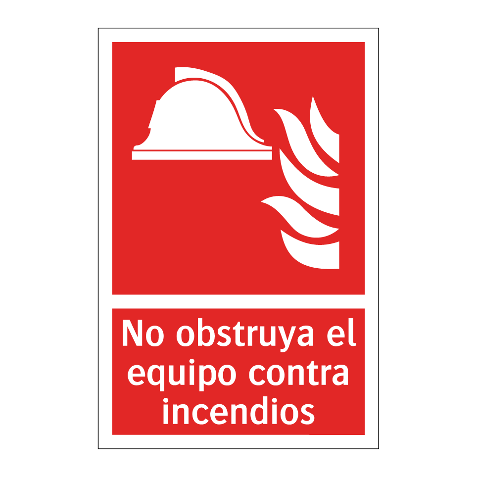 No obstruya el equipo contra incendios