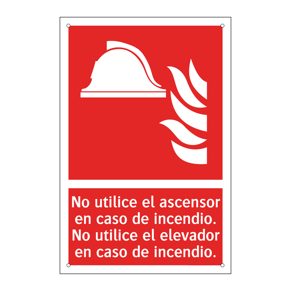 No utilice el ascensor en caso de incendio. No utilice el elevador en caso de incendio.