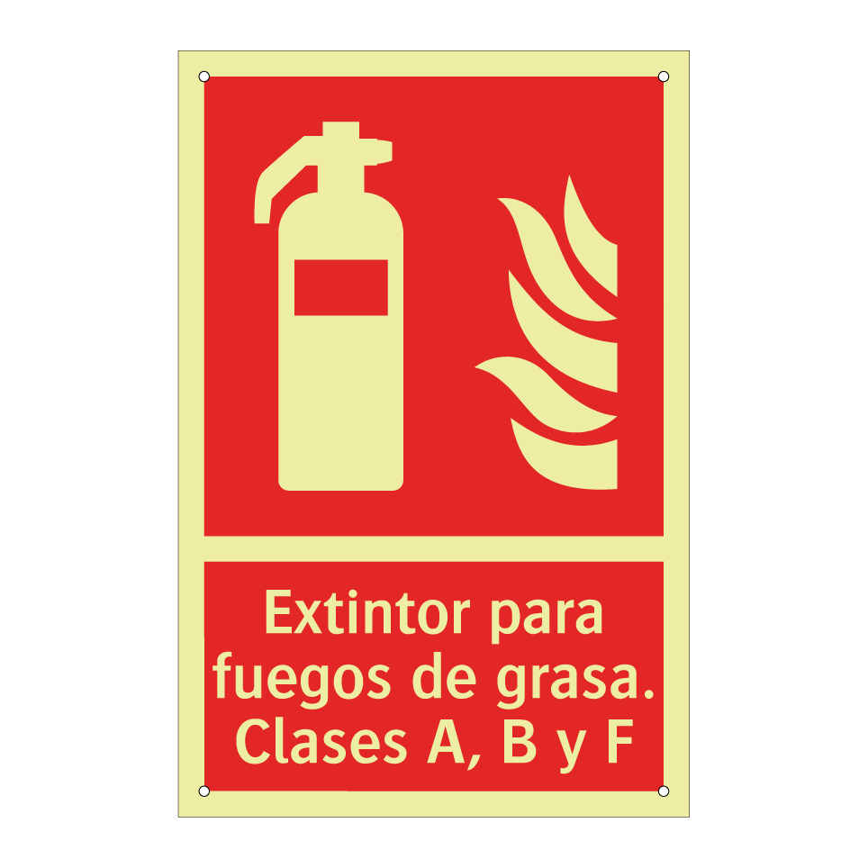 Extintor para fuegos de grasa. Clases A, B y F